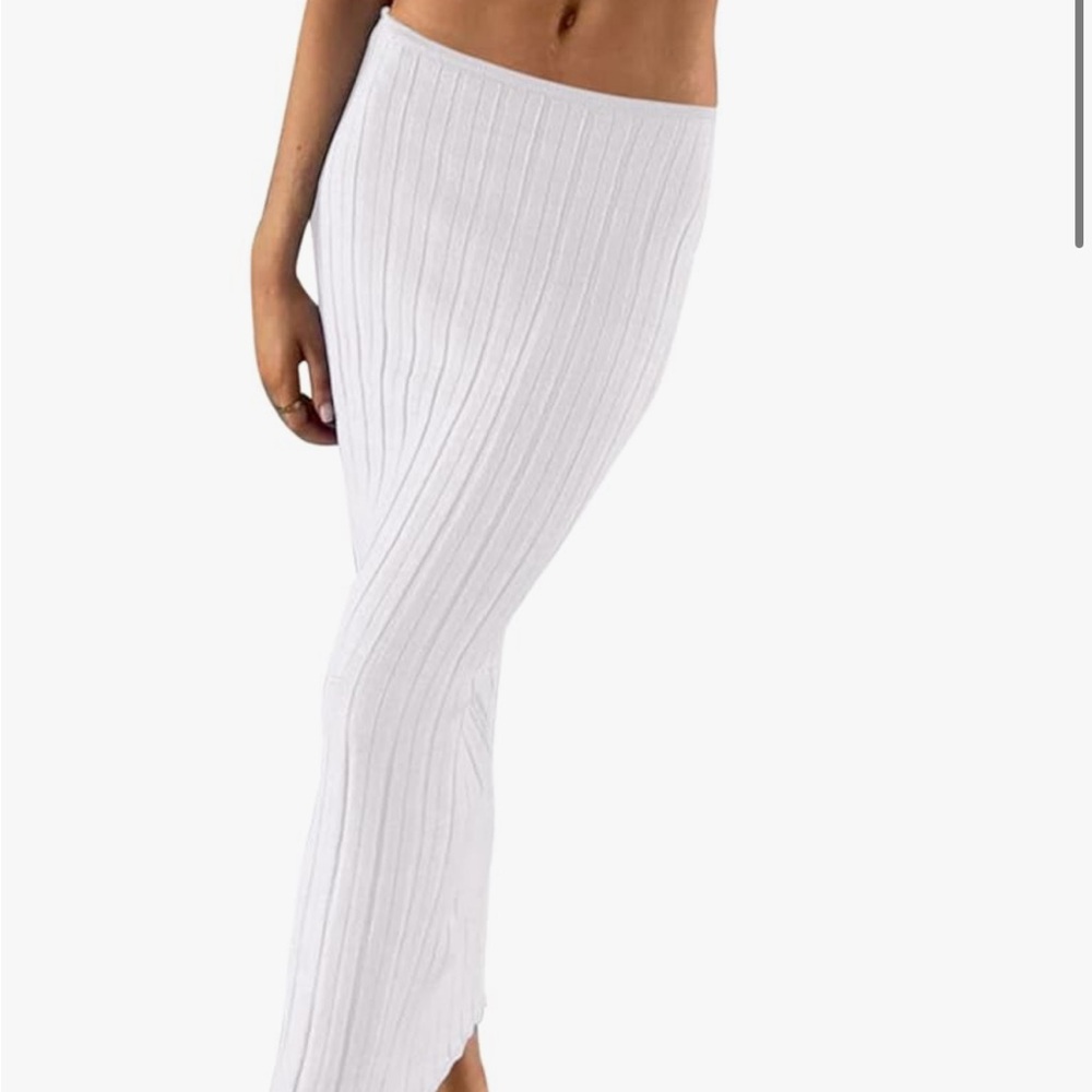Amazon white knit skirt